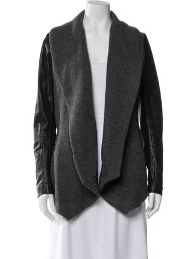 Pre-owned Theory Virgin Wool Coat In Grey