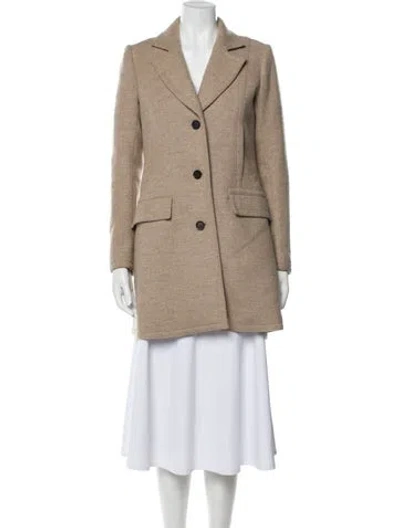 Pre-owned Theory Virgin Wool Coat In Neutral