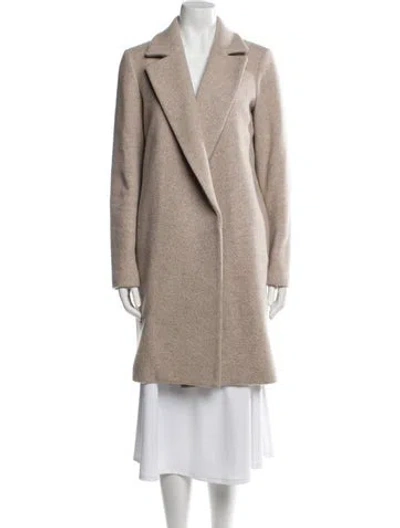 Pre-owned Theory Virgin Wool Coat In Neutral
