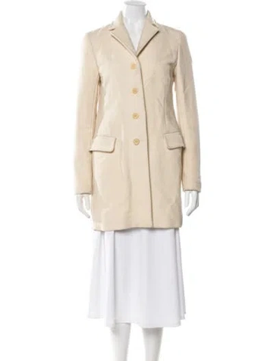 Pre-owned Theory Virgin Wool Coat In Neutral