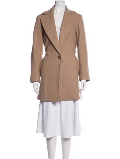 Pre-owned Theory Virgin Wool Coat In Neutral