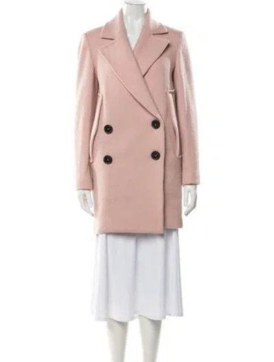 Pre-owned Theory Virgin Wool Coat In Pink