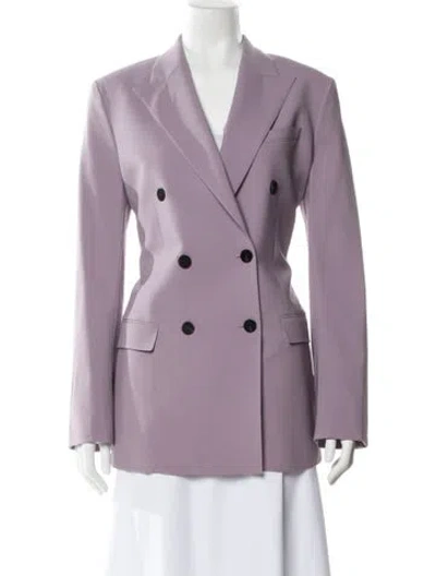Pre-owned Theory Virgin Wool Coat In Purple