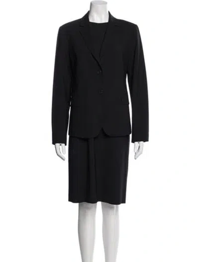 Pre-owned Theory Virgin Wool Dress Set In Black