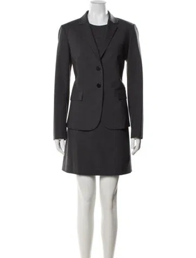 Pre-owned Theory Virgin Wool Dress Set In Gray