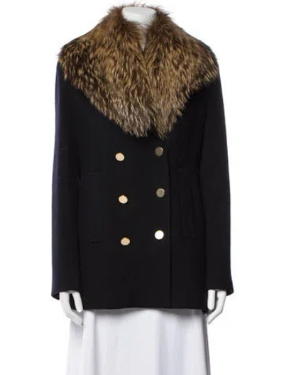 Pre-owned Theory Virgin Wool Fur Jacket In Black