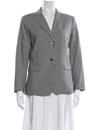 Pre-owned Theory Virgin Wool Houndstooth Print Blazer In Multi