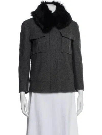 Pre-owned Theory Virgin Wool Jacket In Gray