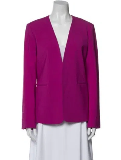 Pre-owned Theory Virgin Wool Jacket In Purple
