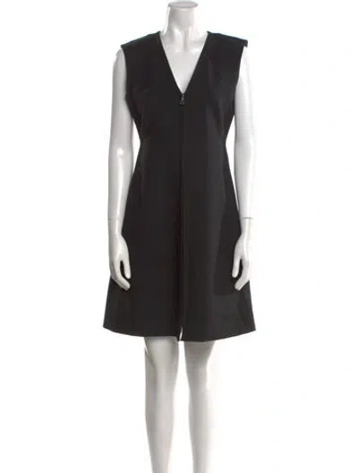 Pre-owned Theory Virgin Wool Knee-length Dress In Black