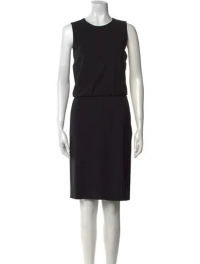 Pre-owned Theory Virgin Wool Knee-length Dress In Black