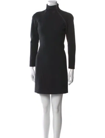 Pre-owned Theory Virgin Wool Knee-length Dress In Black