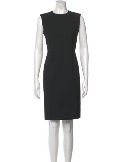 Pre-owned Theory Virgin Wool Knee-length Dress In Black