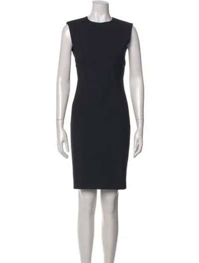 Pre-owned Theory Virgin Wool Knee-length Dress In Black