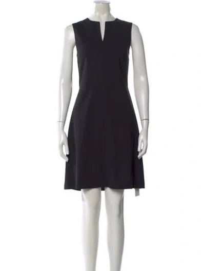 Pre-owned Theory Virgin Wool Knee-length Dress In Black