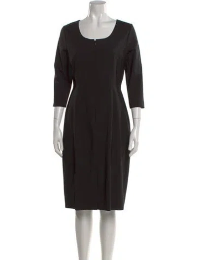 Pre-owned Theory Virgin Wool Knee-length Dress In Black