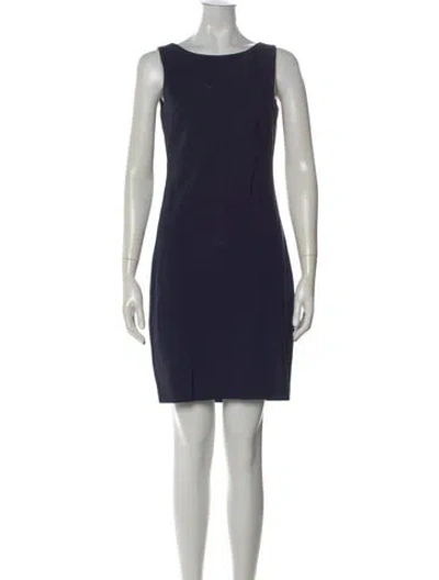 Pre-owned Theory Virgin Wool Knee-length Dress In Black