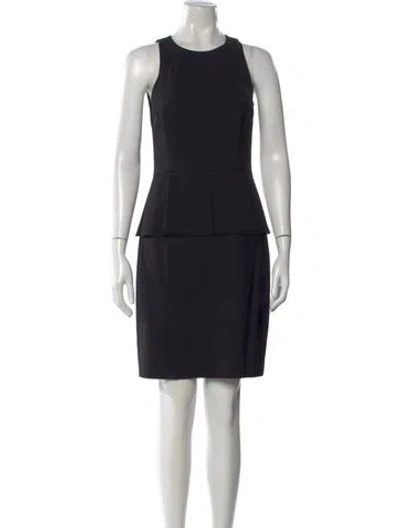 Pre-owned Theory Virgin Wool Knee-length Dress In Black