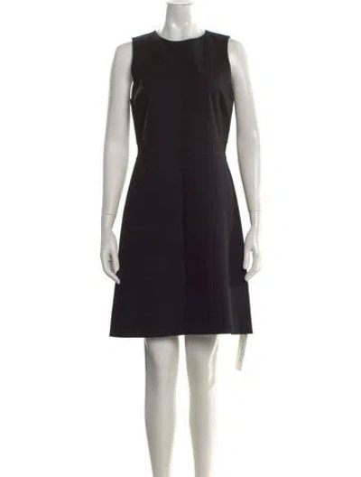 Pre-owned Theory Virgin Wool Knee-length Dress In Black