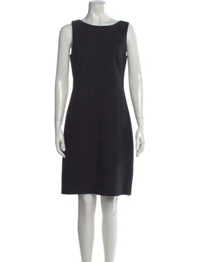 Pre-owned Theory Virgin Wool Knee-length Dress In Black