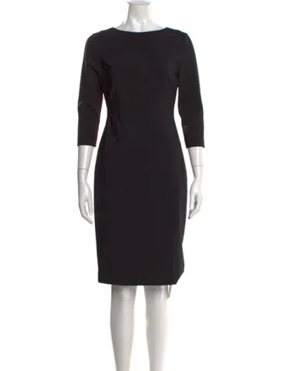 Pre-owned Theory Virgin Wool Knee-length Dress In Black