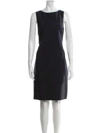 Pre-owned Theory Virgin Wool Knee-length Dress In Black