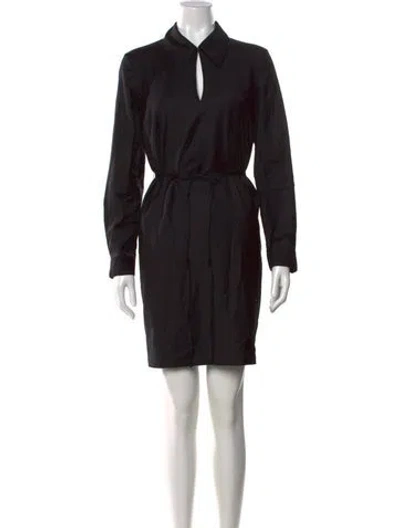 Pre-owned Theory Virgin Wool Knee-length Dress In Black