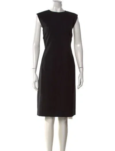 Pre-owned Theory Virgin Wool Knee-length Dress In Black