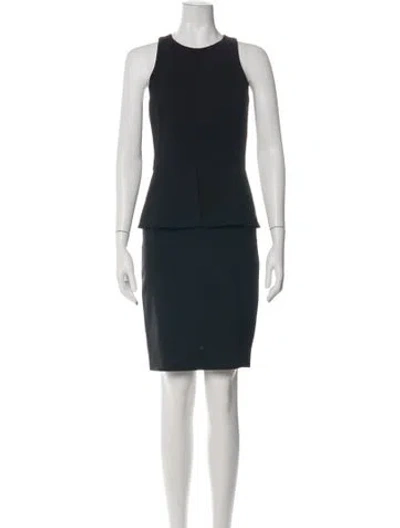 Pre-owned Theory Virgin Wool Knee-length Dress In Black