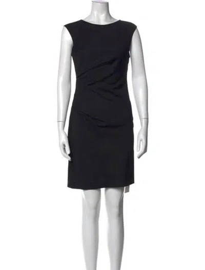 Pre-owned Theory Virgin Wool Knee-length Dress In Black