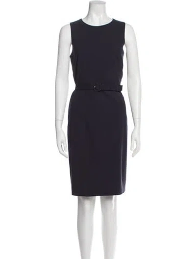Pre-owned Theory Virgin Wool Knee-length Dress In Blue