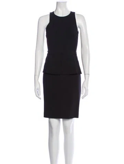Pre-owned Theory Virgin Wool Knee-length Dress In Blue