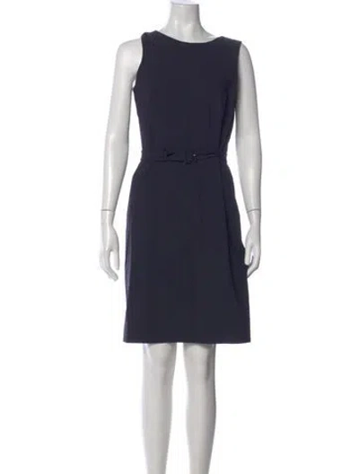 Pre-owned Theory Virgin Wool Knee-length Dress In Blue