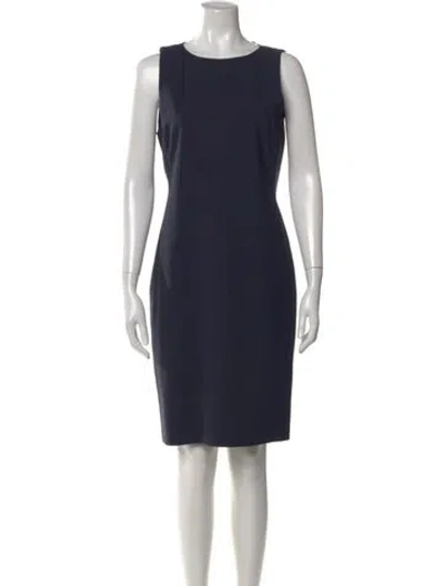 Pre-owned Theory Virgin Wool Knee-length Dress In Blue