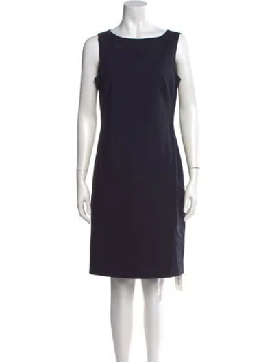 Pre-owned Theory Virgin Wool Knee-length Dress In Blue