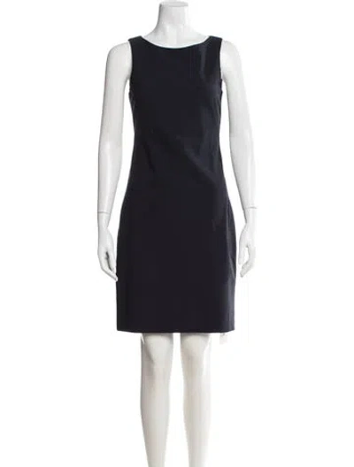 Pre-owned Theory Virgin Wool Knee-length Dress In Blue