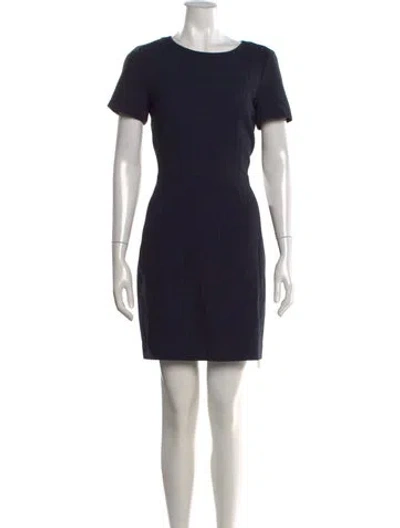 Pre-owned Theory Virgin Wool Knee-length Dress In Blue