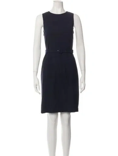 Pre-owned Theory Virgin Wool Knee-length Dress In Blue