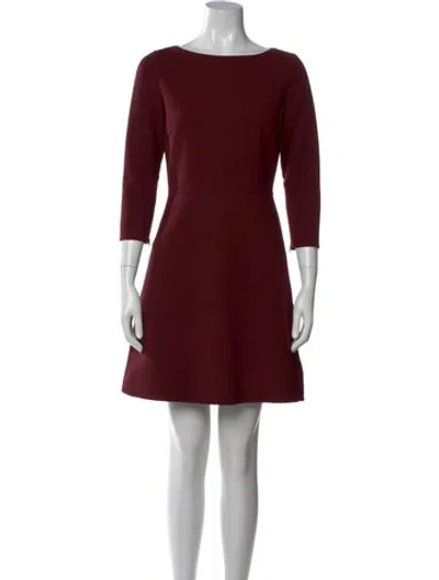 Pre-owned Theory Virgin Wool Knee-length Dress In Burgundy