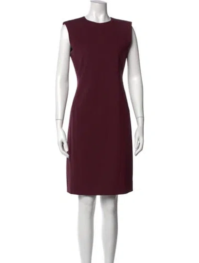 Pre-owned Theory Virgin Wool Knee-length Dress In Burgundy