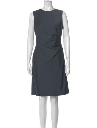 Pre-owned Theory Virgin Wool Knee-length Dress In Gray