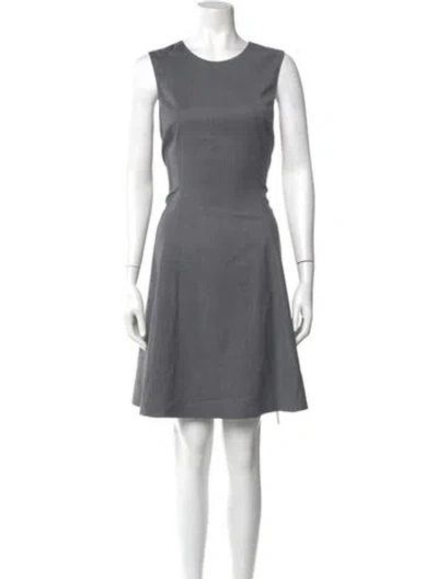 Pre-owned Theory Virgin Wool Knee-length Dress In Gray