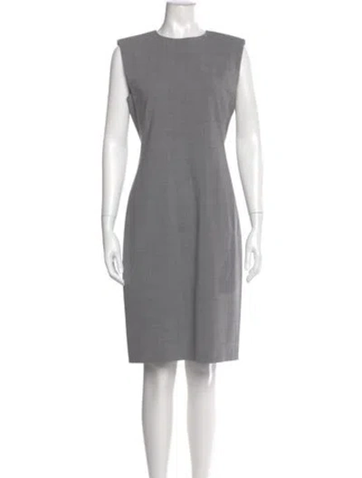 Pre-owned Theory Virgin Wool Knee-length Dress In Gray