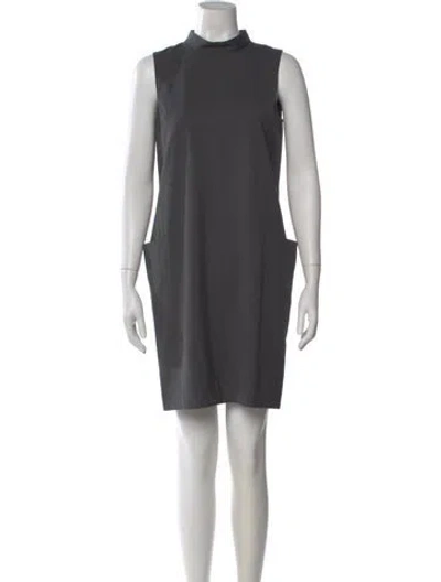 Pre-owned Theory Virgin Wool Knee-length Dress In Gray