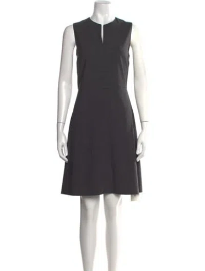 Pre-owned Theory Virgin Wool Knee-length Dress In Gray