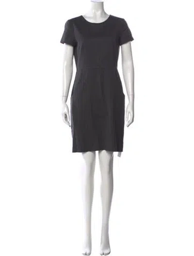 Pre-owned Theory Virgin Wool Knee-length Dress In Gray