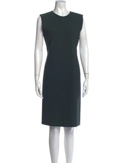Pre-owned Theory Virgin Wool Knee-length Dress In Green