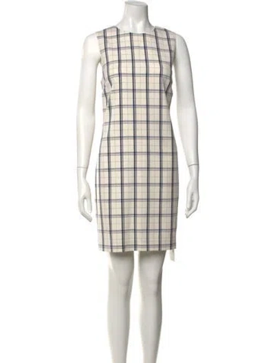 Pre-owned Theory Virgin Wool Knee-length Dress In Neutral