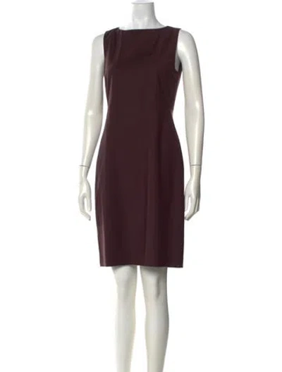 Pre-owned Theory Virgin Wool Knee-length Dress W/ Tags In Brown
