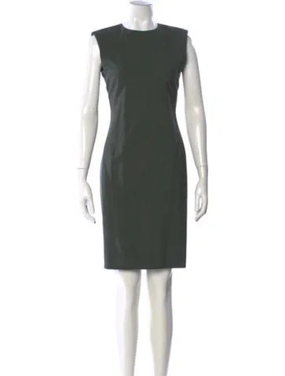 Pre-owned Theory Virgin Wool Knee-length Dress W/ Tags In Green